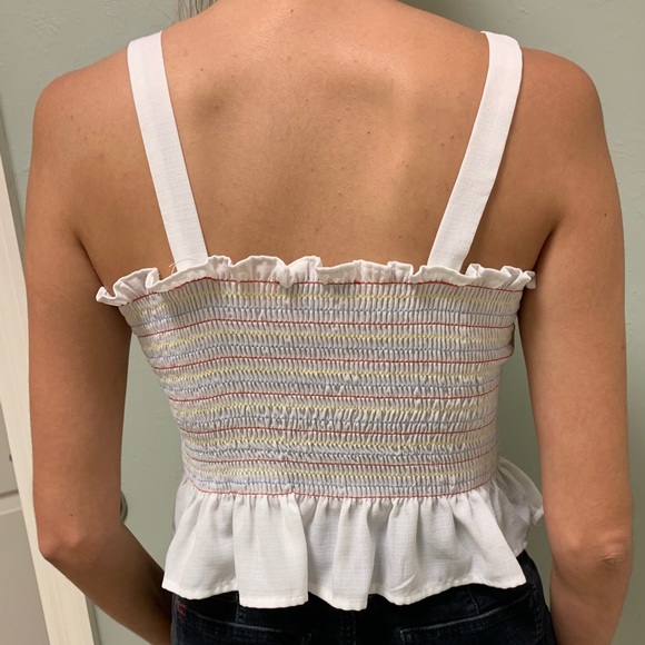 Cropped striped peplum top - Picture 2 of 2